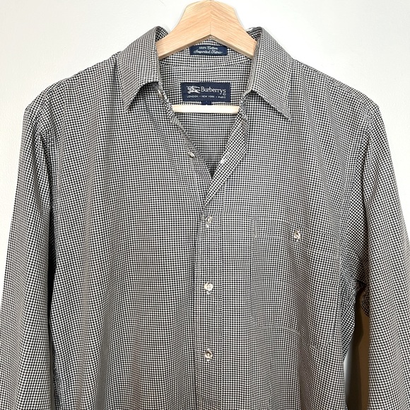 Burberry Brown Checkered Long Sleeve Casual Button Down Shirt Size Small - Picture 5 of 10